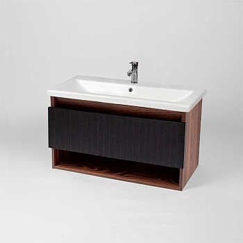 Тумба НОВА.80.80.07.N    МДФ шагрень чёрная 007