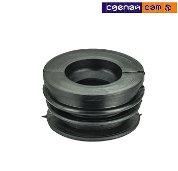 Манжета переход D25х50 трехлепестковая черная в инд.упаковк