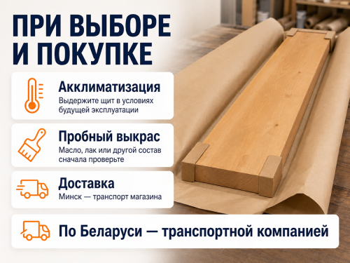 Мебельный щит из ольхи 2050×300×40 мм, сорт 1/3 фото 4