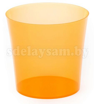 Кашпо №2 для цветов 1,3 литра прозрачно-оранжевое
