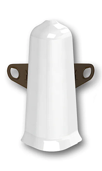 Угол наружный  для плинтуса 70мм "Идеал Деконика", 001-G Белый глянцевый