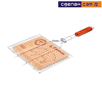Решетка-гриль 320x230 мм  нержавеющая сталь деревянная ручка PERFECTO LINEA