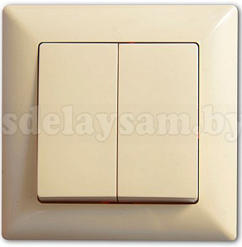 GUNSAN Выключатель 2 кл. (без рамки) кремовый