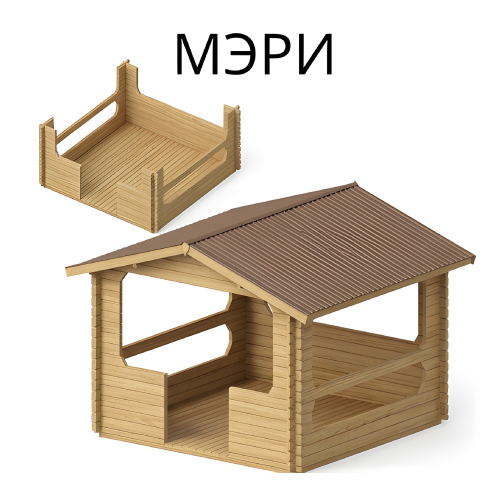 Садовая беседка Мари 3х3 толщина стен 34 мм (готовая комплектация)