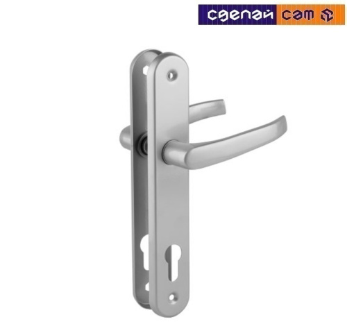 Ручка GAMAR дверная LENOX 90WB на длинной планке (серебро)