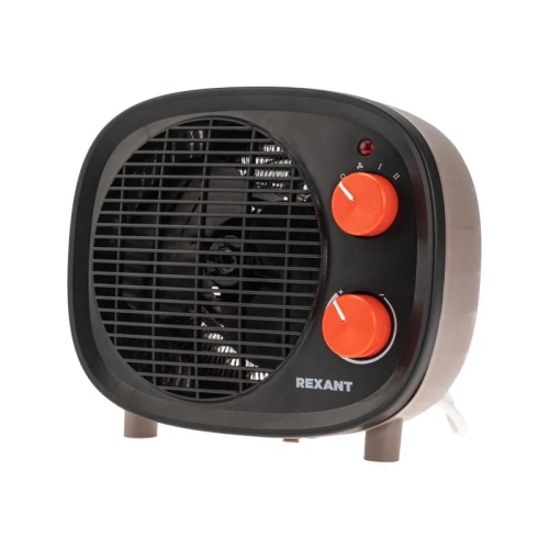 Тепловентилятор электрический настольный 2кВт со спиральным нагревательным элементом, черный REXANT  60-0034